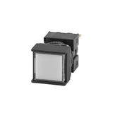 Push-Button complete, dia. 16 mm, non-lighted, square, white, momentary operation, SPDT contact block, solder terminal A16 7019G