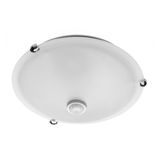 Luminaire with motion sensor, for E27 lamps, 2xE27 max. 40 W, AC220-240V, milky diffuser, IP20, 360⁰