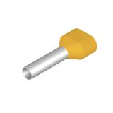 Wire-end ferrule, Twin wire-end ferrule, 24 mm, 18 mm, yellow