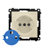 DATA single socket outlet with socket access element, module, 16A, quick connection, champagne matt