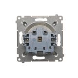 Computer socket RJ45 category 5e + telephone socket RJ12, (module), Bronze matt, metalic