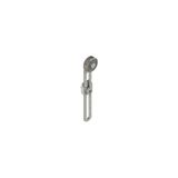 Adjustable length straight metal revolving lever with steel roller, ? 20 mm, with self-lubrication
