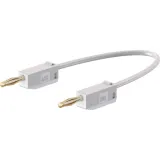 Measuring lead with (2 mm plug, spring-loaded, straight) to (2 mm plug, spring-loaded, straight), 80 mm, white, PVC, 0.5 mm², CAT O, 28.0039-00729