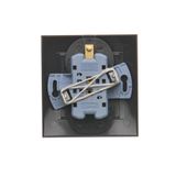 Single switch with indicator light, with indicator light LED not replaceable Color: blue, (module), 10AX, quick connection, black matt