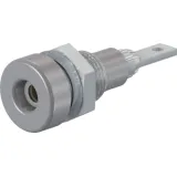 2 mm socket, flat plug connection, mounting Ø 6.4 mm, gray, 23.0060-28