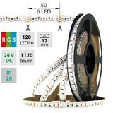 LED strip SMD5050 RGB, 120LED/m, 28,8W/m, 1120lm/m, IP20, DC 24V, 12mm, 5m