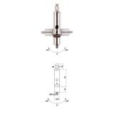 Adjustable flexible M4 suspension cable holder, nickel-plated brass