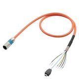 Single cable pre-assembled 4G1,5+1Q0,2STC+1P1,5C-C SPEED-CONNECT connector M23 Wires with end...6FX8002-8QN11-1BK0