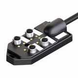 Passive Actuator/Sensor Box, M12 × 1 With Homerun Cable, 4-port   TB-4M12-4P2-10/TXL