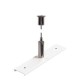 Track reinforcement plate with mounting set, 48V TRACK, 3m wire rope, white