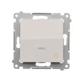 "Light" push button with LED indicator light, (module), 10AX, quick connection, white