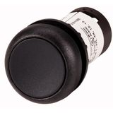 Pushbutton, Flat, momentary, 1 NC, Screw connection, black, Blank, Bezel: black