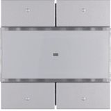 Touch sensor 2-fold comfort with text field, aluminium, matt, B.1/B.7 glass