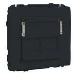 COV RING W/DOUB SUPPORT F/RJ45 CONNECT BLACK