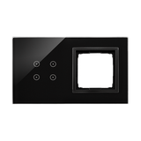 Touch panel 2 modules, Modul 1: 4 touch fields, Module 2: space for Simon 54 module, Fixing: horizontal, volcanic lava