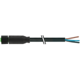 M8 female 0° A-cod. with cable Lite PUR 4x0.25 bk UL/CSA+drag ch. 5.0m