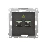 Double fiber optic sockets, black matt