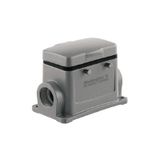HDC enclosures, Size: 7, Protection degree: IP65, in plugged condition, Base housing, Side-locking clamp on upper side, Standard, with cover, Size of cable entries: M 32