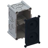 AGRO Flush-mounted box 2x1 with cover and separation wall