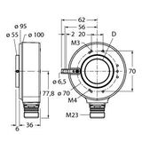 Incremental Encoder Industrial Line   RI-42H25S4-2B5000-12M23