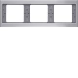 Frame 3gang hor., K.5, al., al. anodised