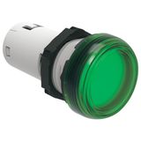 LED integrated monoblock pilot light, steady light Ø22mm Platinum series chromed plastic, green, 24VAC/DC