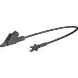 Measuring lead with (fork plug, straight) to (crocodile clip), 0.15 m, black, silicone, 0.5 mm², CAT II, 68.9444-01521