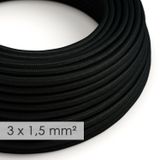 Large section electric cable 3x1,50 round - covered by rayon Black RM04