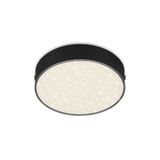 LED surface light with starry decor, black, 1xLED-platine/11W