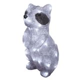 LED Decoration – Glowing Raccoon, 39 cm, Outdoor/Indoor, Cool White, Timer