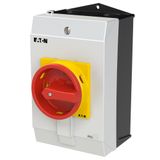 Main switch P1-25/I2/SVB/HI11 25A 3P surface mounting red/yellow handle