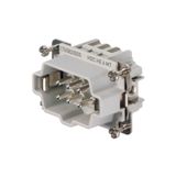 HDC insert, Male, 500 V, 24 A, Number of poles: 6, Tension-clamp connection, Size: 3