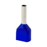 Double insulated sleeve terminal HI 2x0.75/8-ni blue, Al/Cu
