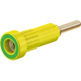 2 mm socket, round plug connection, mounting Ø 4.9 mm, yellow/green, 23.1012-20