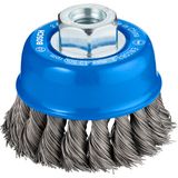 Cup Brush Knotted 75 mm Steel