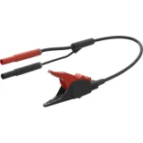Kelvin measuring lead with (kelvin clamp, straight) to (4 mm lamella plug, straight), 2.5 m, silicone, 1.0 mm², CAT II, 66.8012-250