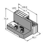 Set for Simple I/O Communication via PROFIBUS-DP in IP20   TI-BL20-DPV1-S-4