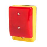 Emergency stop palm switch, illuminated, latching, red mushroom button, without enclosure