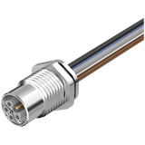 M12 Power L-cod. 5pol. female recept. rear mount wires PUR 5x1.5 3m