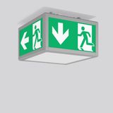 SIGNCUBE IP54, 9,8 W, aluminium, on/off Ceiling luminaires, L 351 B 35
