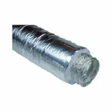 Flexible duct made with aluminium/polyester/micro-perforated aluminium walls to reduce air-flow noise and steel wire helix