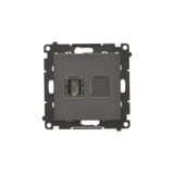 HDMI single socket, module, black matt, HDMI Standard: HDMI 1.4