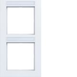 Cover frame double vertical, text field, A.1, light white matte