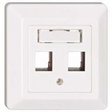 Outlet empty 2 module (SFA)(SFB), 80x80mm, straight, RAL9010