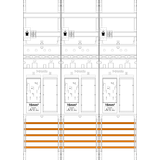 Meter field ER36-16-HSS, 3 fields, H=1050mm, 3-eHZ 16mm², 3 HSS, 3 Res. (ER36-16-HSS)