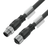 Sensor-actuator Cable, M12 / M12, Number of poles: 4, 0.8 m, pin, stra