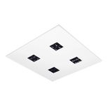 MODUS ES4000, recessed, white body,  square A, modul 600, 4x4 black optic, lenses 80°, LED 840,  driver