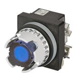 Push-button, full guard, illuminated, momentary, blue, led BA9S 24V, N.O.+N.C.