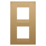 GEO INTERNATIONAL PLATE - IN PAINTED TECHNOPOLYMER - 2+2 MODULES VERTICAL - GOLD - CHORUSMART