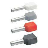 Insulated twin wire end ferrule, 1.5 mm², 20 mm/12 mm long, black, 87212